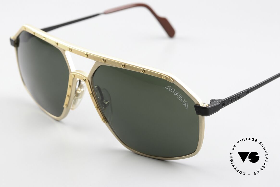 Alpina M6 Gold Black Limited Edition 80er, goldener Rahmen, schwarze Bügel & goldene Blende, Passend für Herren und Damen Alpina M6 Gold Black Limited Edition 80er, goldener Rahmen, schwarze Bügel & goldene Blende, Passend für Herren und Damen