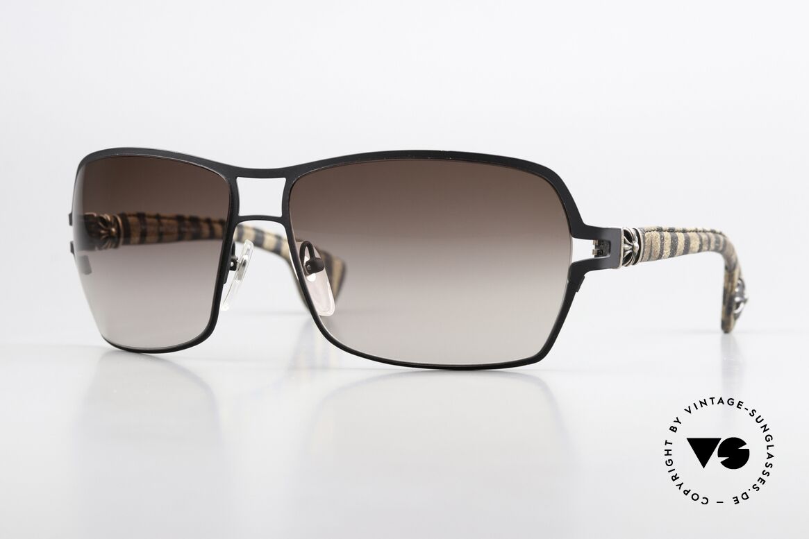 Chrome Hearts Tang II Used Look Zebra Leder Style, Chrome Hearts 'TANG II' Sonnenbrille von 2002, Passend für Herren und Damen Chrome Hearts Tang II Used Look Zebra Leder Style, Chrome Hearts 'TANG II' Sonnenbrille von 2002, Passend für Herren und Damen
