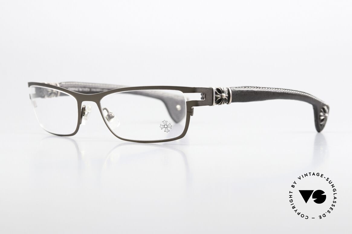 Chrome Hearts M. Diver Eckige Luxusbrille Mit Leder, MLB-DBL = matte light brown-dark brown leather, Passend für Herren Chrome Hearts M. Diver Eckige Luxusbrille Mit Leder, MLB-DBL = matte light brown-dark brown leather, Passend für Herren