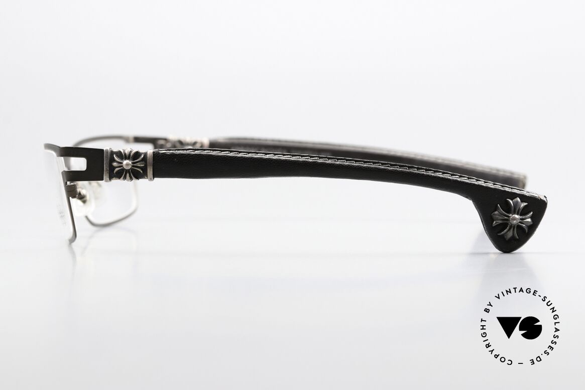 Chrome Hearts M. Diver Eckige Luxusbrille Mit Leder, mit charakteristischen Chrome Hearts Insignien, Passend für Herren Chrome Hearts M. Diver Eckige Luxusbrille Mit Leder, mit charakteristischen Chrome Hearts Insignien, Passend für Herren