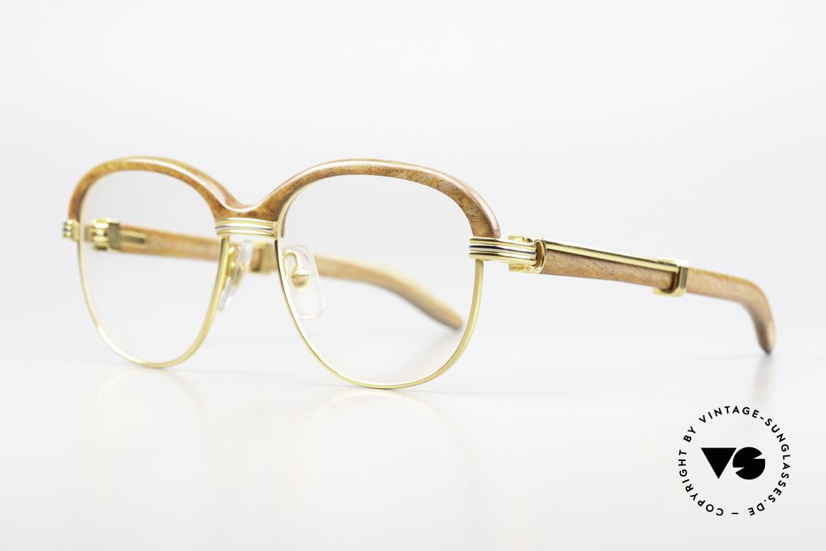 Cartier Malmaison Diego A Maradona Holzbrille, kostbare 22kt vergoldete Rarität, Gr. 54/17, 130, Passend für Herren und Damen Cartier Malmaison Diego A Maradona Holzbrille, kostbare 22kt vergoldete Rarität, Gr. 54/17, 130, Passend für Herren und Damen