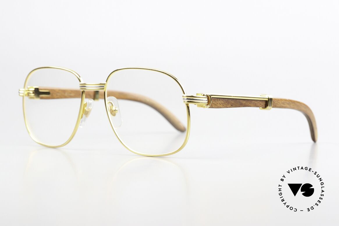 Cartier Monceau 90er Bubinga Edelholzbrille, kostbare Rarität der teuren 'Precious Wood' Serie, Passend für Herren und Damen Cartier Monceau 90er Bubinga Edelholzbrille, kostbare Rarität der teuren 'Precious Wood' Serie, Passend für Herren und Damen