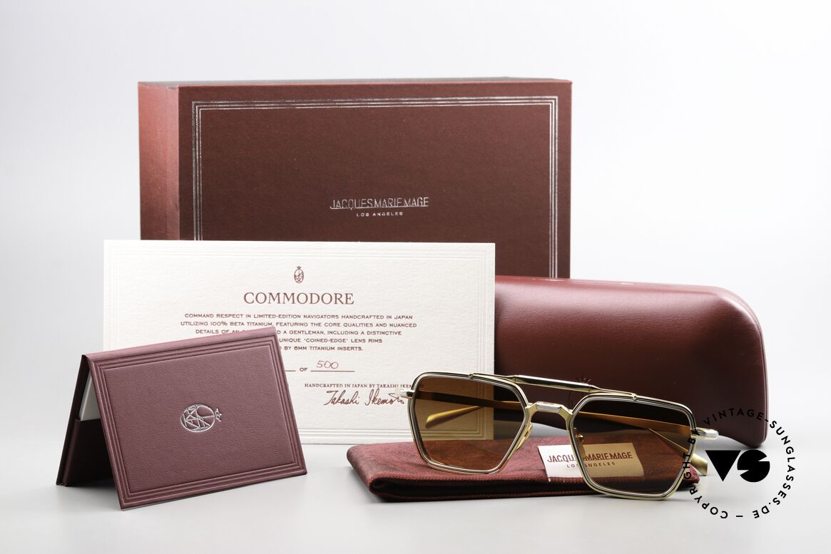 Jacques Marie Mage Commodore Titanbrille Navigator Style, Größe: large, Passend für Herren und Damen
