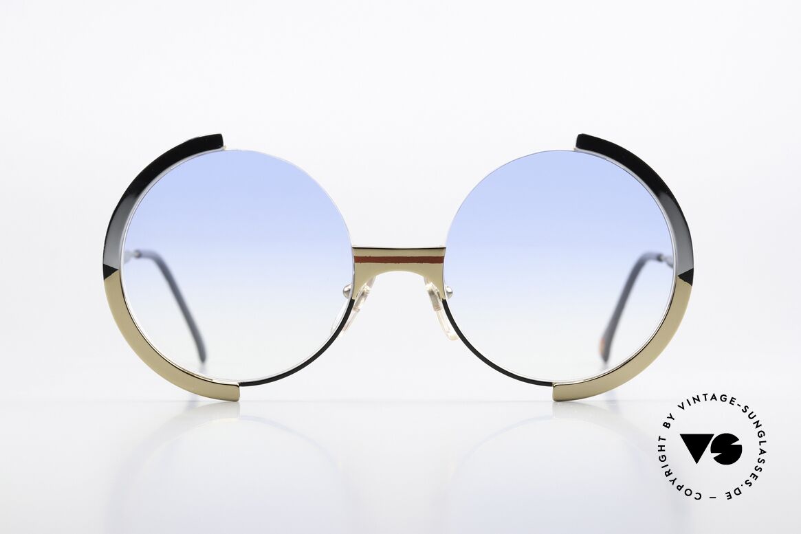 Casanova FC4 Runde Kunstsonnenbrille 80er, Muster in schwarz/rot/silber/gold auf Front & Bügeln, Passend für Herren und Damen Casanova FC4 Runde Kunstsonnenbrille 80er, Muster in schwarz/rot/silber/gold auf Front & Bügeln, Passend für Herren und Damen