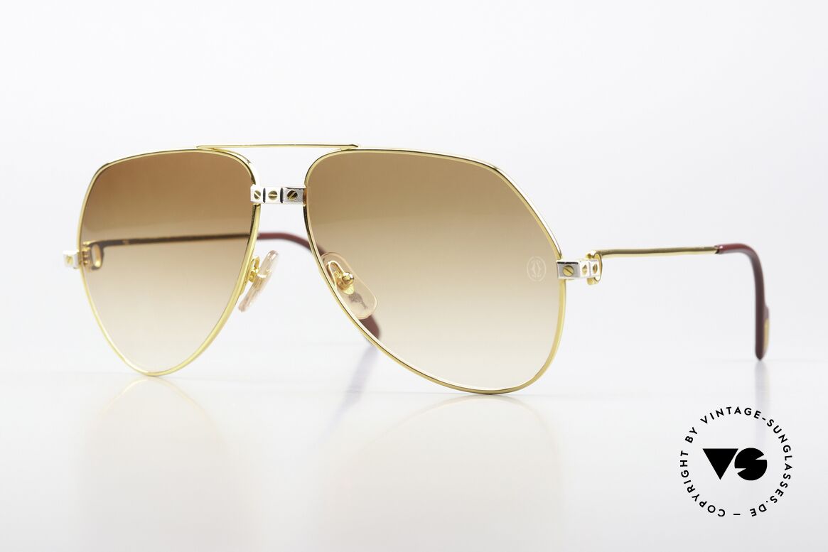 Cartier Vendome Santos - L Sonnengläser Mit Cartier Logo, legendäre 80er CARTIER Vendome Santos Sonnenbrille, Passend für Herren Cartier Vendome Santos - L Sonnengläser Mit Cartier Logo, legendäre 80er CARTIER Vendome Santos Sonnenbrille, Passend für Herren