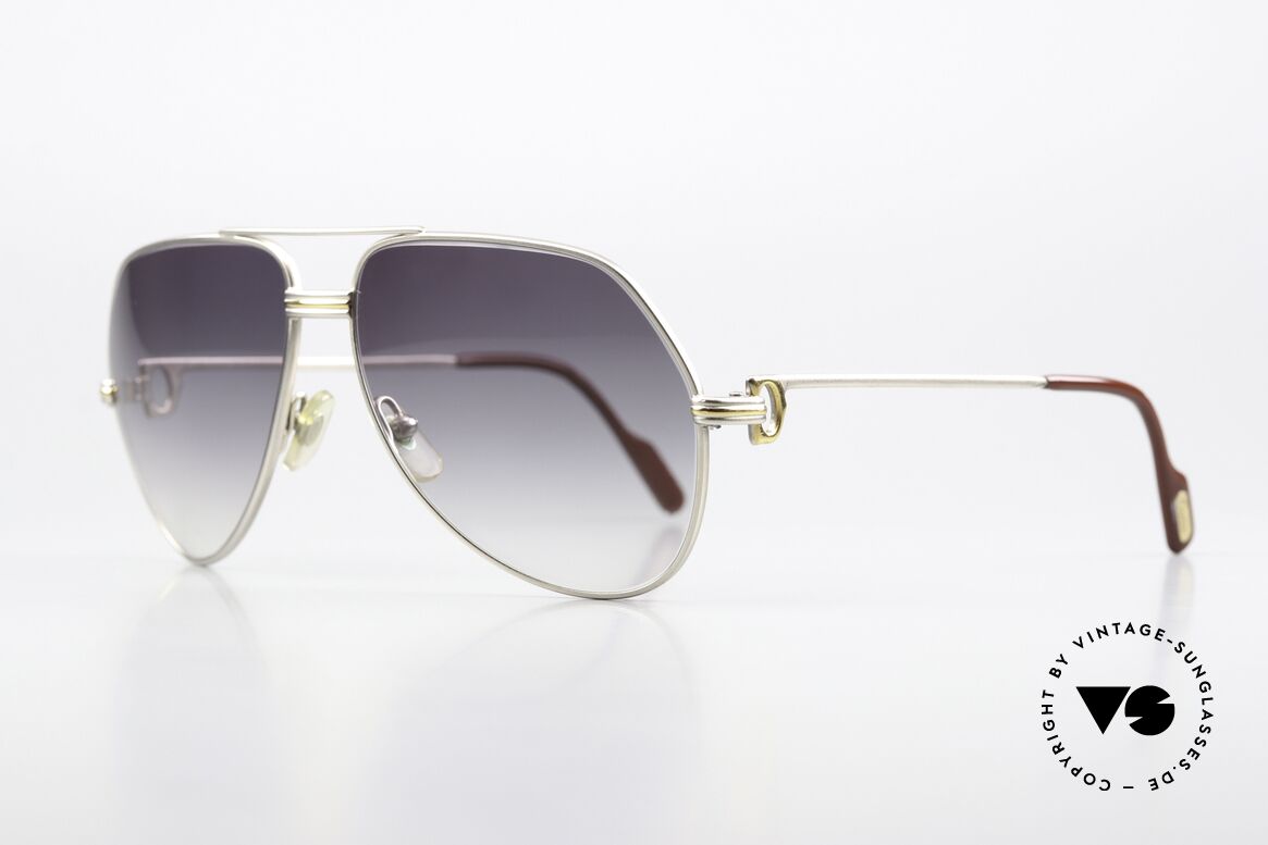 Cartier Vendome LC - M Edle Palladium Sonnenbrille, dieses Modell mit LC-Dekor in MEDIUM Gr. 59-14, 135, Passend für Herren