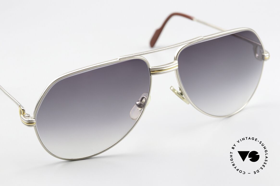 Cartier Vendome LC - M Edle Palladium Sonnenbrille, mit neuen Gläsern in Grau-Verlauf (100% UV Protection), Passend für Herren