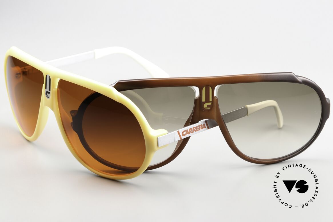 Carrera 5512 2in1 Sonnenbrille Weiss & Braun, 1980er Kult Sonnenbrille, oder auch vintage Filmbrille, Passend für Herren Carrera 5512 2in1 Sonnenbrille Weiss & Braun, 1980er Kult Sonnenbrille, oder auch vintage Filmbrille, Passend für Herren