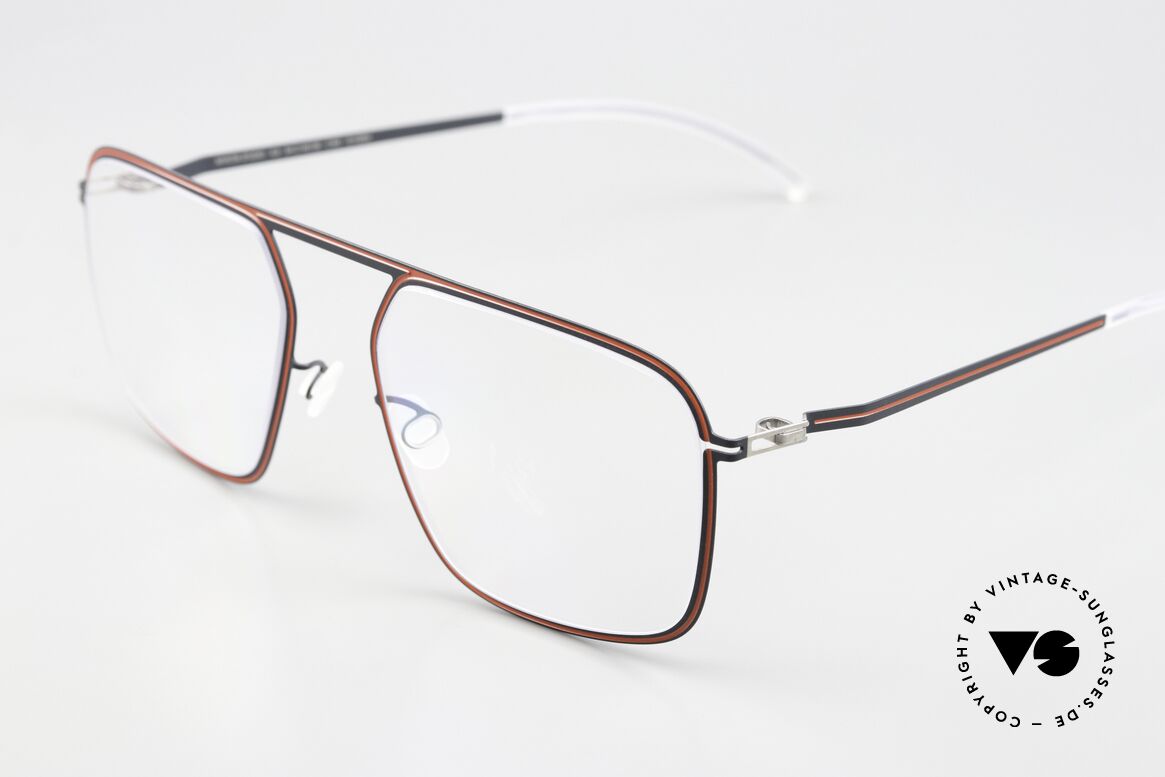 Mykita Studio 6.8 Coloring With Indigo Rusty Red, Resultat ist ein dreidimensionales grafisches Muster, Passend für Herren und Damen