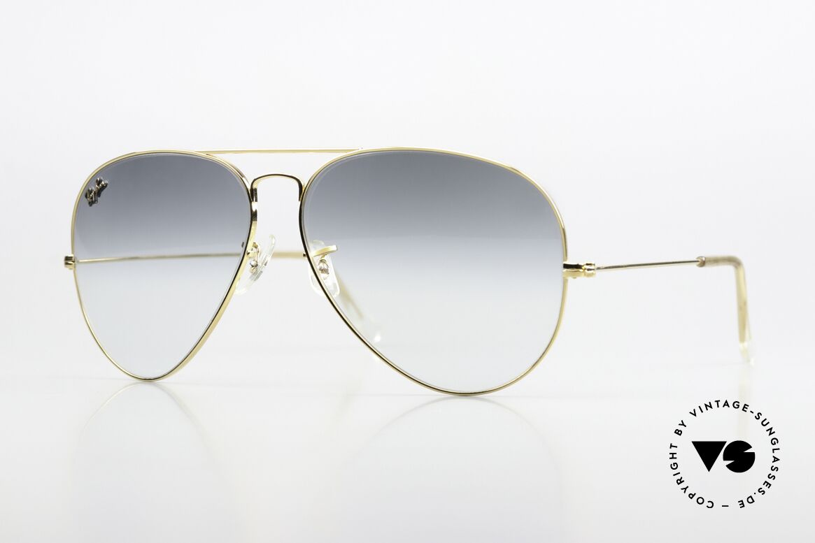 Ray Ban Large Metal II Precious Metals Verlaufsgläser, legendäre Ray-Ban USA B&L Pilotensonnenbrille, Passend für Herren