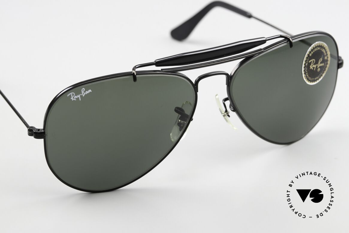 Ray Ban Outdoorsman Ultra Rare Version In 58mm Size, grüne G15-Mineralsonnengläser mit B&L Gravur, Passend für Herren Ray Ban Outdoorsman Ultra Rare Version In 58mm Size, grüne G15-Mineralsonnengläser mit B&L Gravur, Passend für Herren