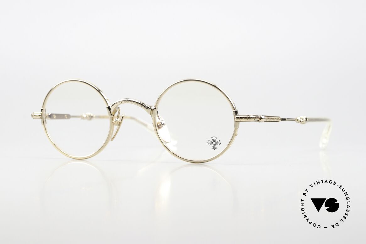 Chrome Hearts Edith F Kleine Runde Luxusbrille Gold, kleine runde Chrome Hearts Brille, Edith F., Passend für Herren und Damen Chrome Hearts Edith F Kleine Runde Luxusbrille Gold, kleine runde Chrome Hearts Brille, Edith F., Passend für Herren und Damen