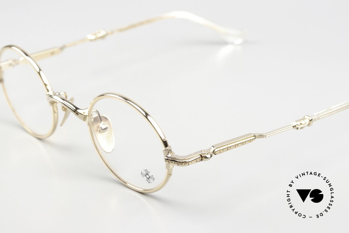 Chrome Hearts Edith F Kleine Runde Luxusbrille Gold, mit den typischen Chrome Hearts Insignien, Passend für Herren und Damen Chrome Hearts Edith F Kleine Runde Luxusbrille Gold, mit den typischen Chrome Hearts Insignien, Passend für Herren und Damen
