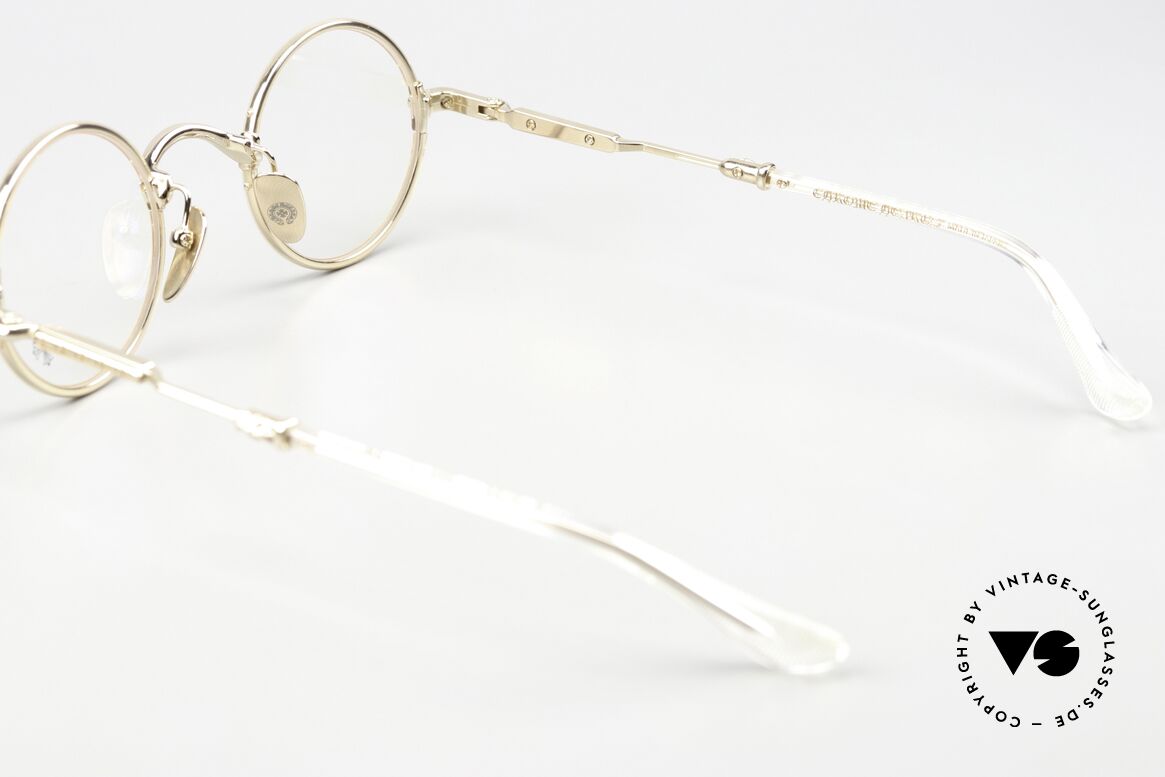 Chrome Hearts Edith F Kleine Runde Luxusbrille Gold, Größe: small, Passend für Herren und Damen Chrome Hearts Edith F Kleine Runde Luxusbrille Gold, Größe: small, Passend für Herren und Damen
