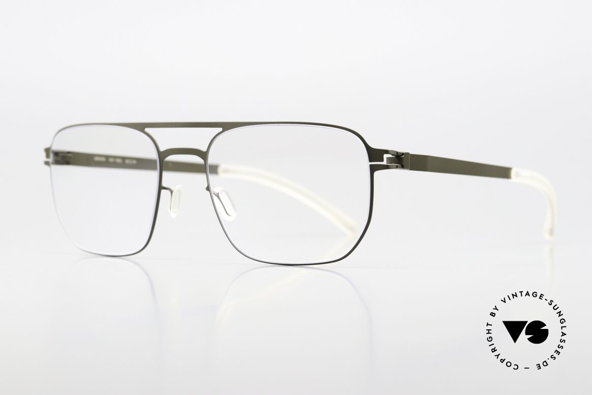 Mykita Rem Herrenbrille In Camou Green, mit Doppelbrücke und in Farbe 335 = "Camou Green", Passend für Herren Mykita Rem Herrenbrille In Camou Green, mit Doppelbrücke und in Farbe 335 = "Camou Green", Passend für Herren