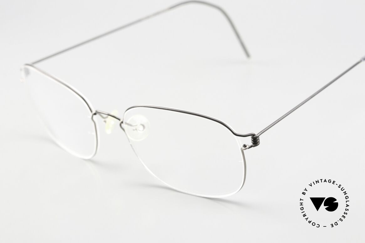 Lindberg Mars 54 Air Titan Rim Titanrahmen Mattschwarz Grau, ungetragenes Designerstück + orig. Lindberg Magnet-Etui, Passend für Herren