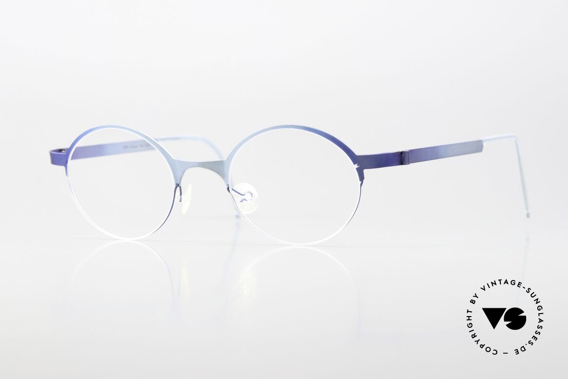Lindberg 4030 Strip Titan 90er Brille In Blau Metallic, runde Unisex-Brille der LINDBERG Strip Titanium Serie, Passend für Herren und Damen Lindberg 4030 Strip Titan 90er Brille In Blau Metallic, runde Unisex-Brille der LINDBERG Strip Titanium Serie, Passend für Herren und Damen