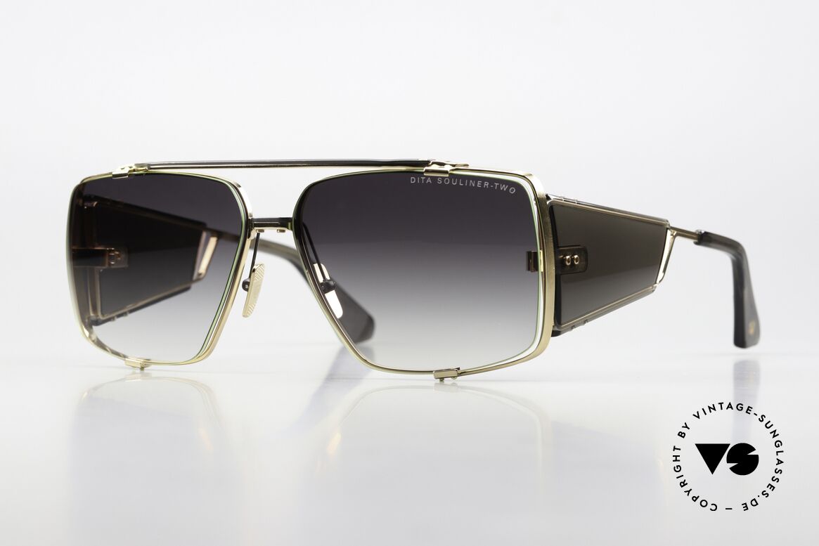 DITA Souliner Two Eye-Catcher Sonnenbrille, DITA Souliner-Two Brille, DTS136-64-01, GLD-GRY, Passend für Herren
