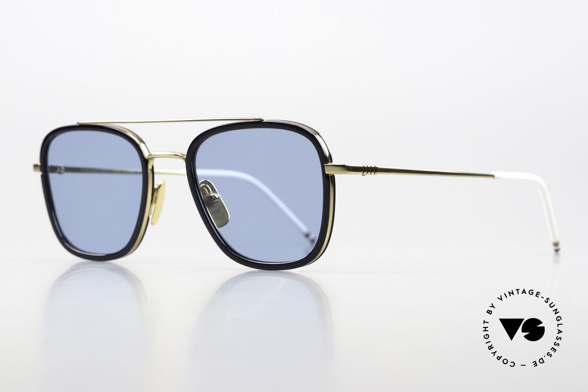 Thom Browne TBS800 Eckige Herrensonnenbrille, wirklich stilvoll & in Spitzenqualität, made in Japan, Passend für Herren