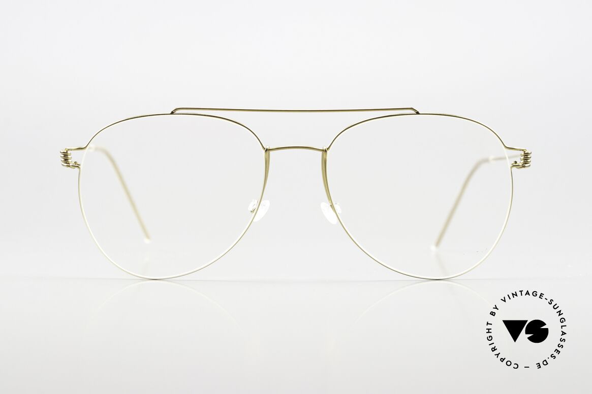 Lindberg Sonny 53 Air Titan Rim Pilotenbrille Damen Und Herren, Aviator Brillenfassung in Farbe PGT = 'gold poliert', Passend für Herren und Damen