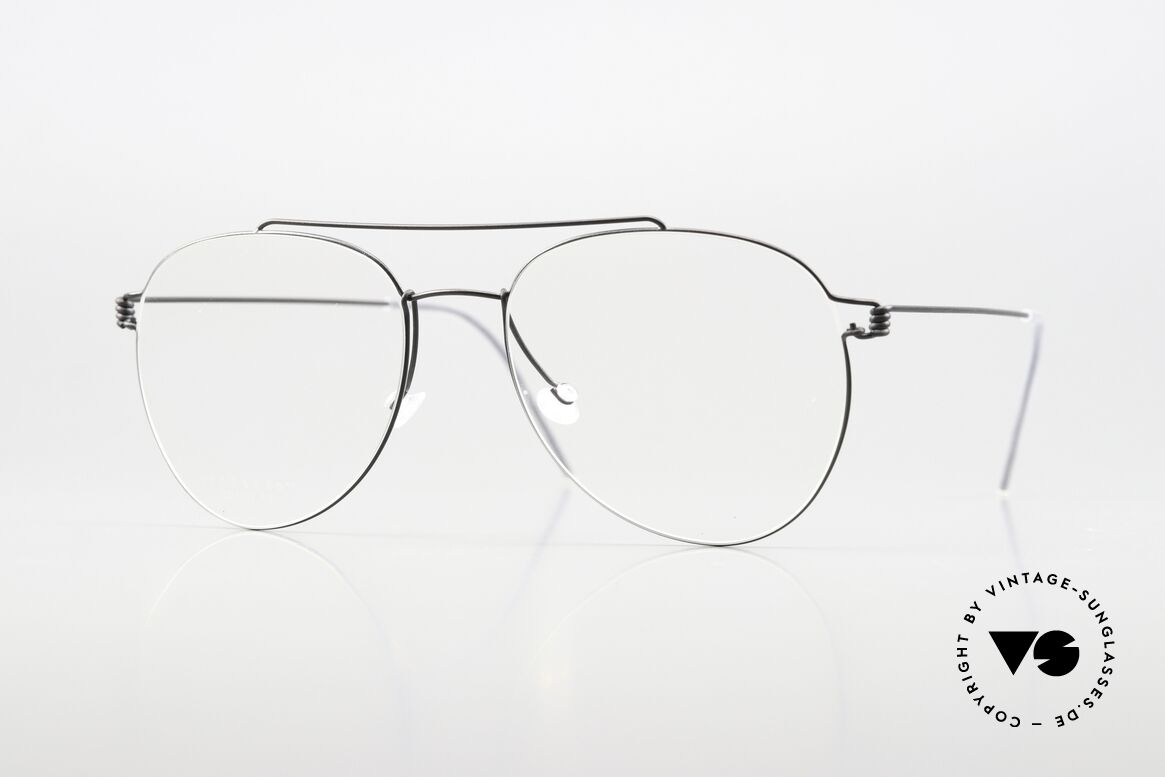 Lindberg Sonny 53 Air Titan Rim Aviator Designerbrille Schwarz, LINDBERG Air Titan Damenbrille sowie Herrenbrille, Passend für Herren und Damen