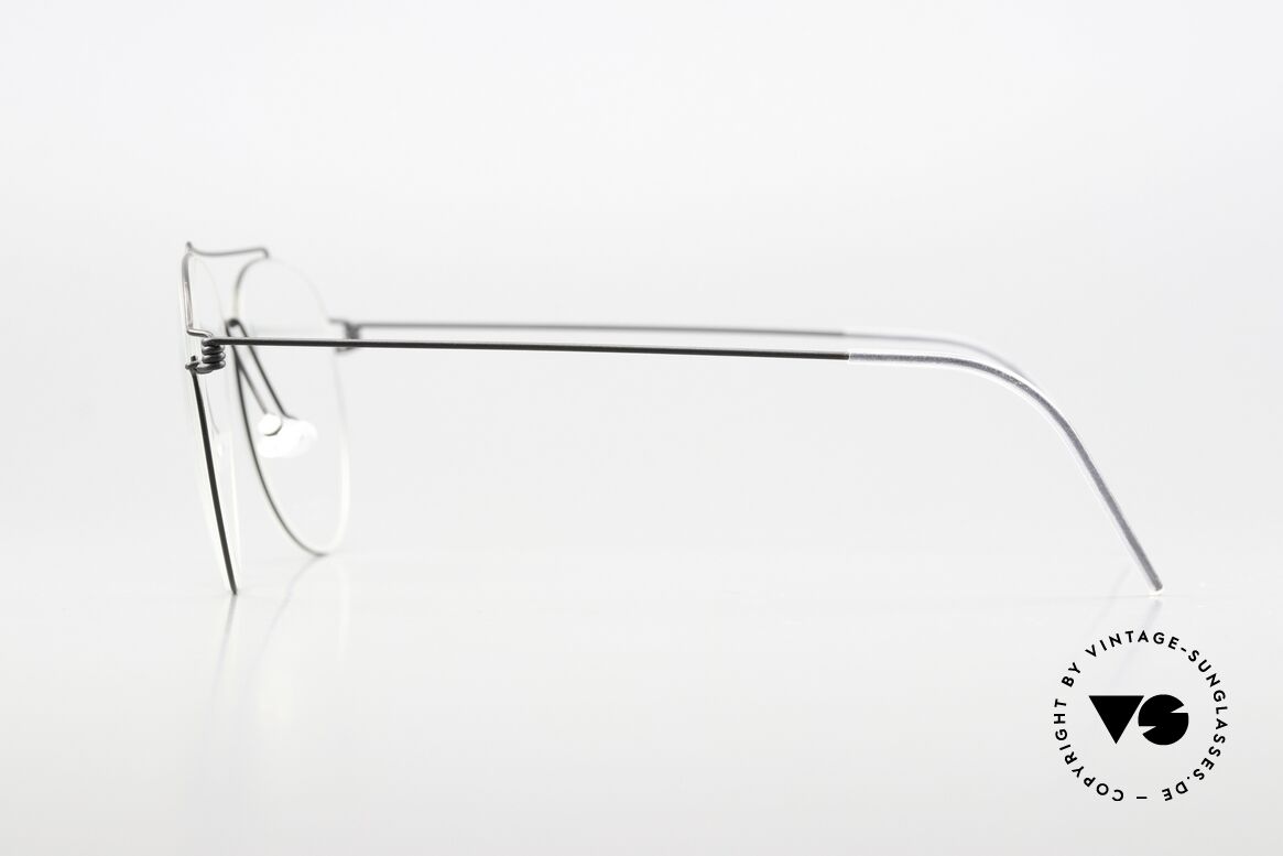 Lindberg Sonny 53 Air Titan Rim Aviator Designerbrille Schwarz, ungetragenes Designerstück mit LINDBERG Hart-Etui, Passend für Herren und Damen