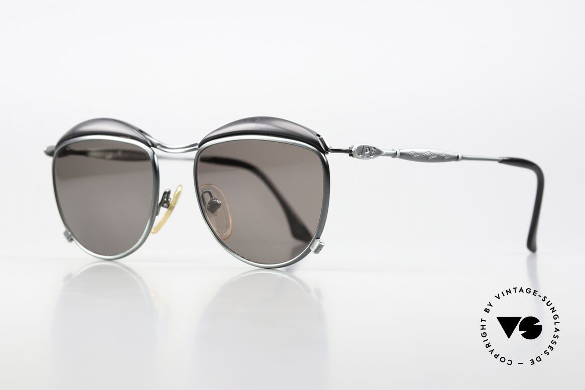 Jean Paul Gaultier 56-1274 St. Tropez Flair Sonnenbrille, interessanter detailreicher Rahmen in tannengrün, Passend für Herren und Damen