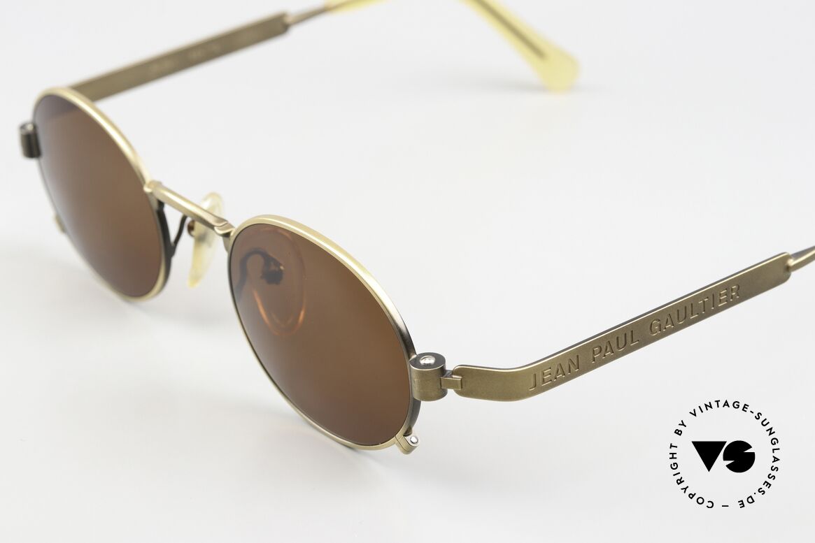 Jean Paul Gaultier 56-1173 Made in Japan Brille Von 1996, dunkelbraune Sonnengläser (mit 100% UV Protection), Passend für Herren Jean Paul Gaultier 56-1173 Made in Japan Brille Von 1996, dunkelbraune Sonnengläser (mit 100% UV Protection), Passend für Herren