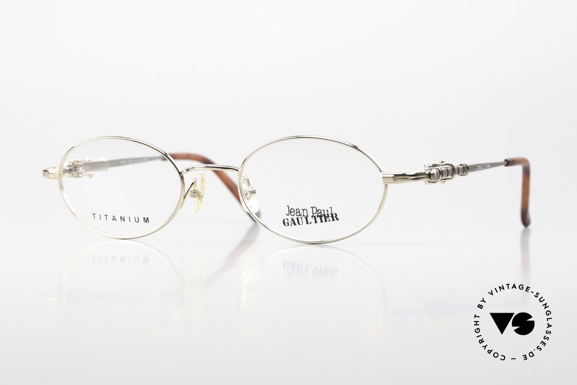 Jean Paul Gaultier 55-0039 Ovale Titanium Brille 1996, vintage Jean Paul GAULTIER Designerbrille von 1996/97, Passend für Herren und Damen Jean Paul Gaultier 55-0039 Ovale Titanium Brille 1996, vintage Jean Paul GAULTIER Designerbrille von 1996/97, Passend für Herren und Damen