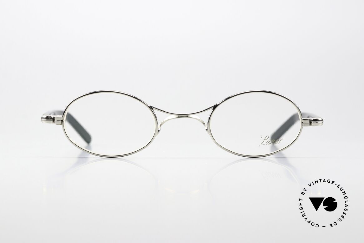 Lunor X-Bridge Oval Sehr Edle Brille Platin Plattiert, die rare, veredelte Version mit den Azetat-Bügeln, Passend für Herren und Damen Lunor X-Bridge Oval Sehr Edle Brille Platin Plattiert, die rare, veredelte Version mit den Azetat-Bügeln, Passend für Herren und Damen