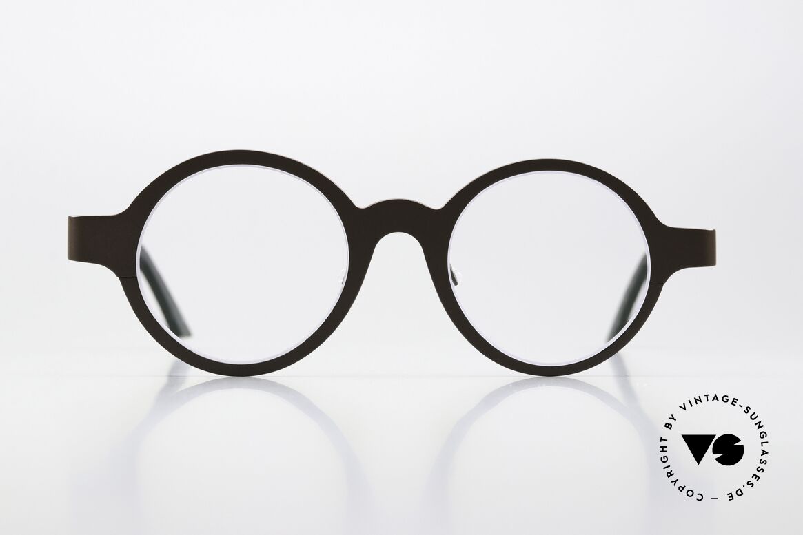 Theo Belgium Eye-Witness YZ Bicolor Titanium Designerbrille, interessante runde vintage Brille; Größe 45/20, Passend für Herren und Damen Theo Belgium Eye-Witness YZ Bicolor Titanium Designerbrille, interessante runde vintage Brille; Größe 45/20, Passend für Herren und Damen