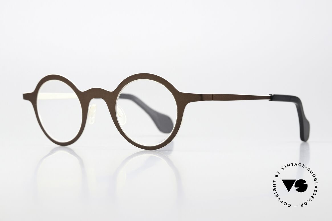 Theo Belgium Mille 24 Fassung in Braun und Beige, Avantgarde-Designerbrille in Premium-Qualität, Passend für Herren und Damen Theo Belgium Mille 24 Fassung in Braun und Beige, Avantgarde-Designerbrille in Premium-Qualität, Passend für Herren und Damen