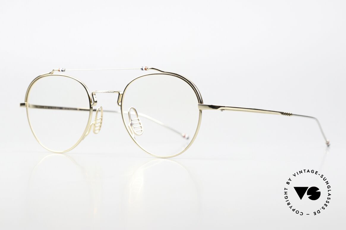 Thom Browne TBX912 Stilvolle Titanbrille Herren, GLD-SLV = edler Rahmen in GOLD & SILBER (bicolor), Passend für Herren
