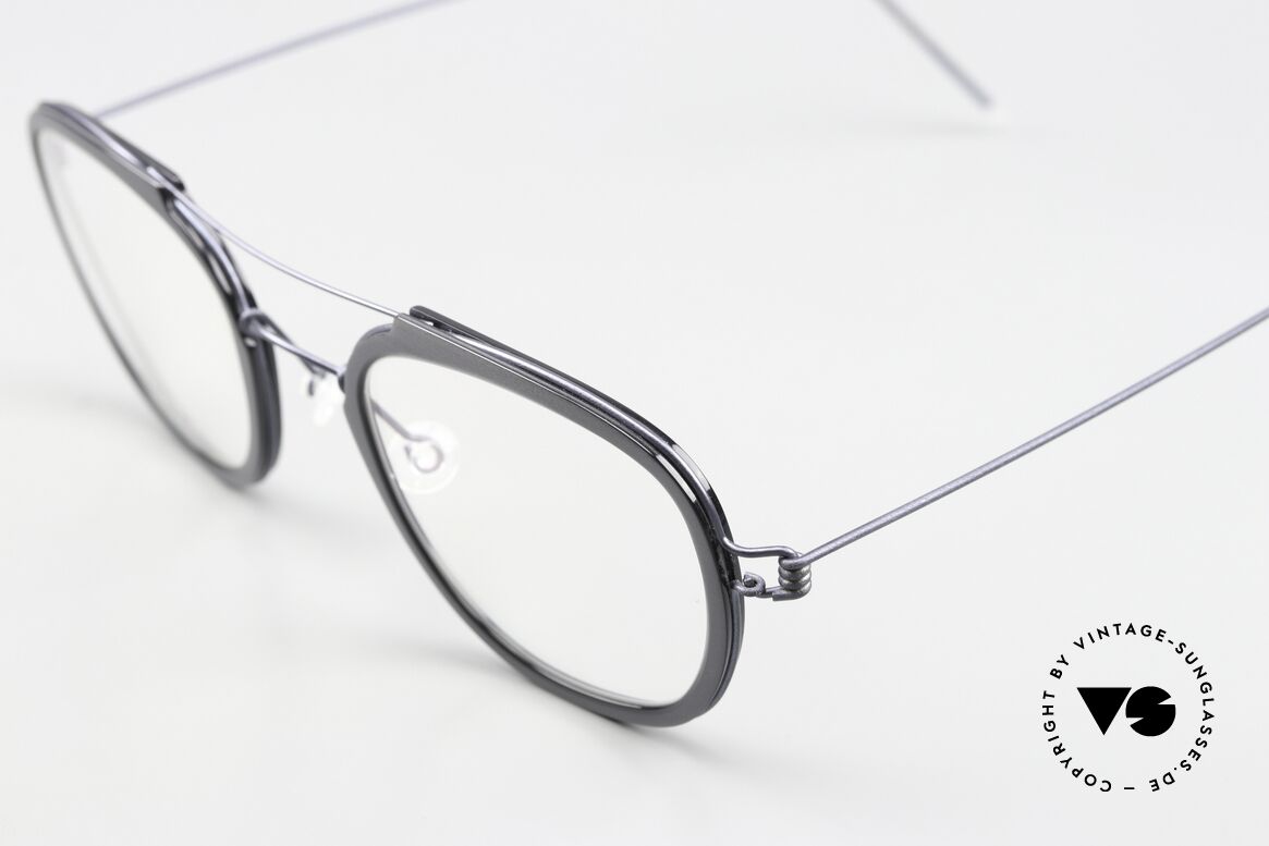 Lindberg William Air Titan Rim Rahmen In Dunkelblau Und Grau, Damenbrille und Herrenbrille gleichermaßen; zeitlos edel, Passend für Herren und Damen