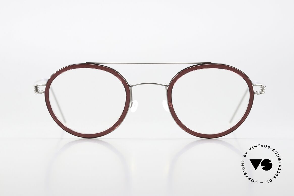 Lindberg Teitur 46 Air Titan Rim Markante Pantobrille Titan, Unisex-Modell TEITUR in mit Oberbalken, Color Code P10, Passend für Herren und Damen