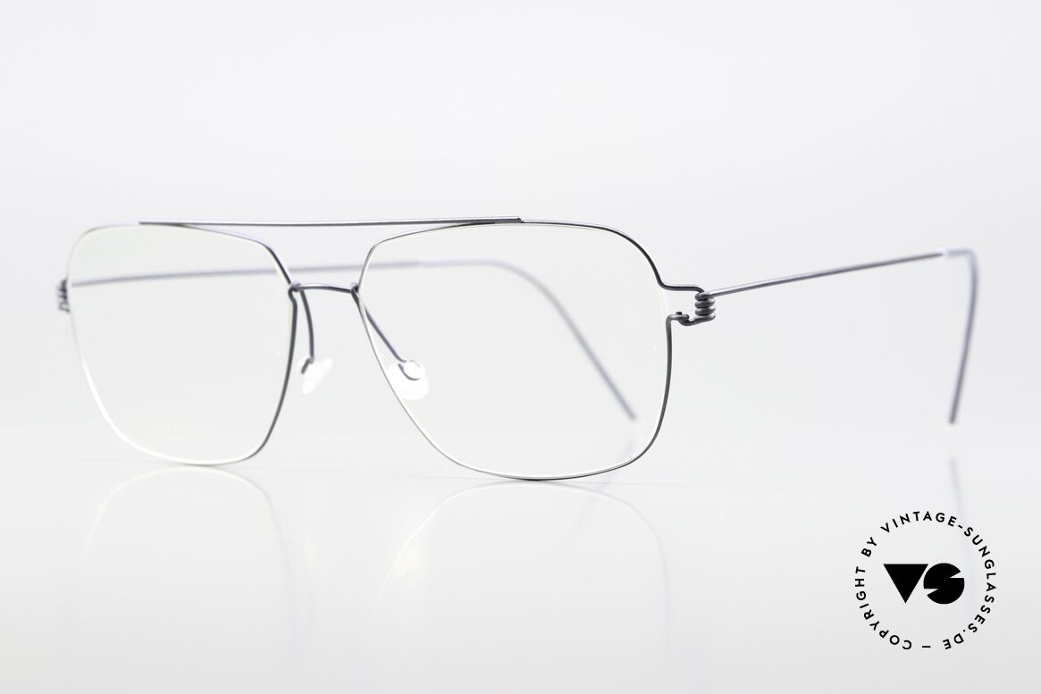 Lindberg Martin Air Titan Rim Herrenbrille Dunkelblau Grau, sehr markante Designerbrille: eckiger "Aviator-Style", Passend für Herren Lindberg Martin Air Titan Rim Herrenbrille Dunkelblau Grau, sehr markante Designerbrille: eckiger "Aviator-Style", Passend für Herren