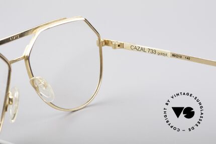 Cazal 733 Goldplattierte 80er Fassung, orig. Demogläser sollte durch optische ersetzt werden, Passend für Herren