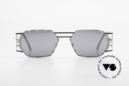 Cazal 980 90er Vintage Brille Verspiegelt, eckige Metall-Fassung mit sehr markanten Bügeln, Passend für Herren und Damen