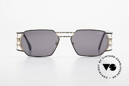 Cazal 980 Markante 90er Vintage Brille, eckige Metall-Fassung mit sehr markanten Bügeln, Passend für Herren und Damen