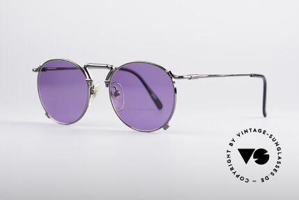 Jean Paul Gaultier 55-8174 90er Designerbrille, hochklassige Lackierung (glänzend anthrazit metallic), Passend für Herren und Damen