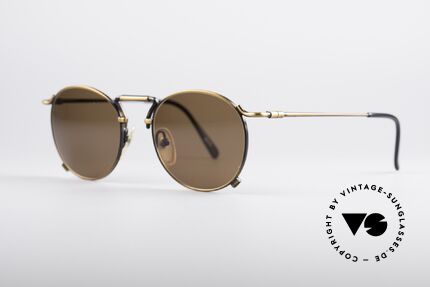Jean Paul Gaultier 55-8174 90er Designerbrille, hochklassige Lackierung in messing-schwarz metallic, Passend für Herren und Damen