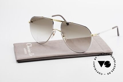 Christian Dior 2248 Large 80er Aviator Sonnenbrille, Sonnengläser in braun-Verlauf (100% UV Protection), Passend für Herren