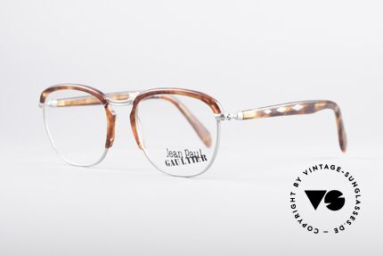 Jean Paul Gaultier 55-1273 90er Vintage Brille, sehenswerte Materialkombination und Verarbeitung, Passend für Herren und Damen