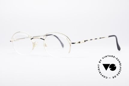 Cazal 773 Rund Ovale Vintage Brille, hochwertige Lackierung in dezentem 'schwarz-gold', Passend für Damen