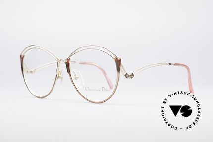 Christian Dior 2535 90er Ladies Brille, zudem dezent raffinierte Kolorierung in gold-pink, Passend für Damen