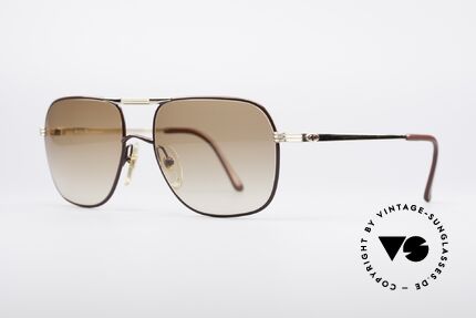 Christian Dior 2443 80er Monsieur Brille, edle Fassung (vergoldet und bordeaux-rot beschichtet), Passend für Herren