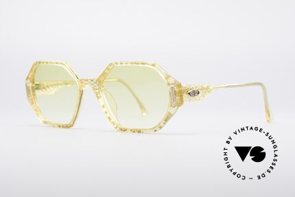 Christian Dior 2597 Achteckige Brille, transparent mit einer Art "Blattgold-Inlays", Passend für Damen