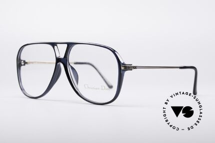 Christian Dior 2514 90er Vintage Brille, Metall ist gold-plattiert & die Optyl-Front in blau, Passend für Herren