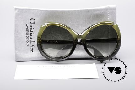 Christian Dior D11 Riesige 70er Brille, grandioses Farbkonzept (Verlauf von Gelb auf Grün), Passend für Damen