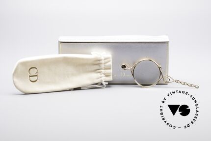 Christian Dior 2583 Lorgnon Lorgnette, mit 2,5 facher Vergrößerung und zentralem 'CD'-Logo, Passend für Damen